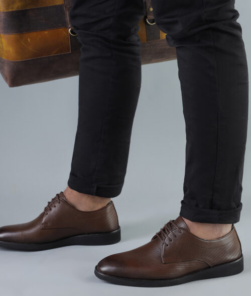 Men's Brown Leather Lace Up Formal Dress Shoes