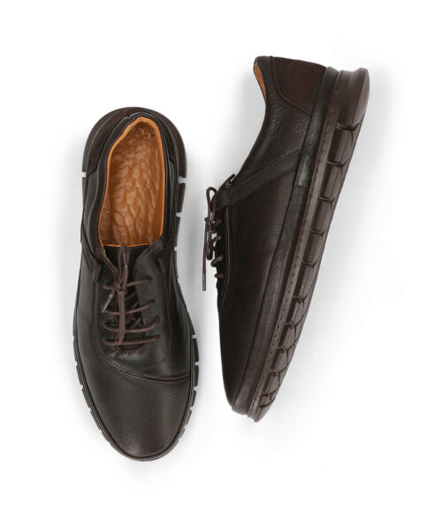 Kennedy Mens Dark Brown Leather Sneaker