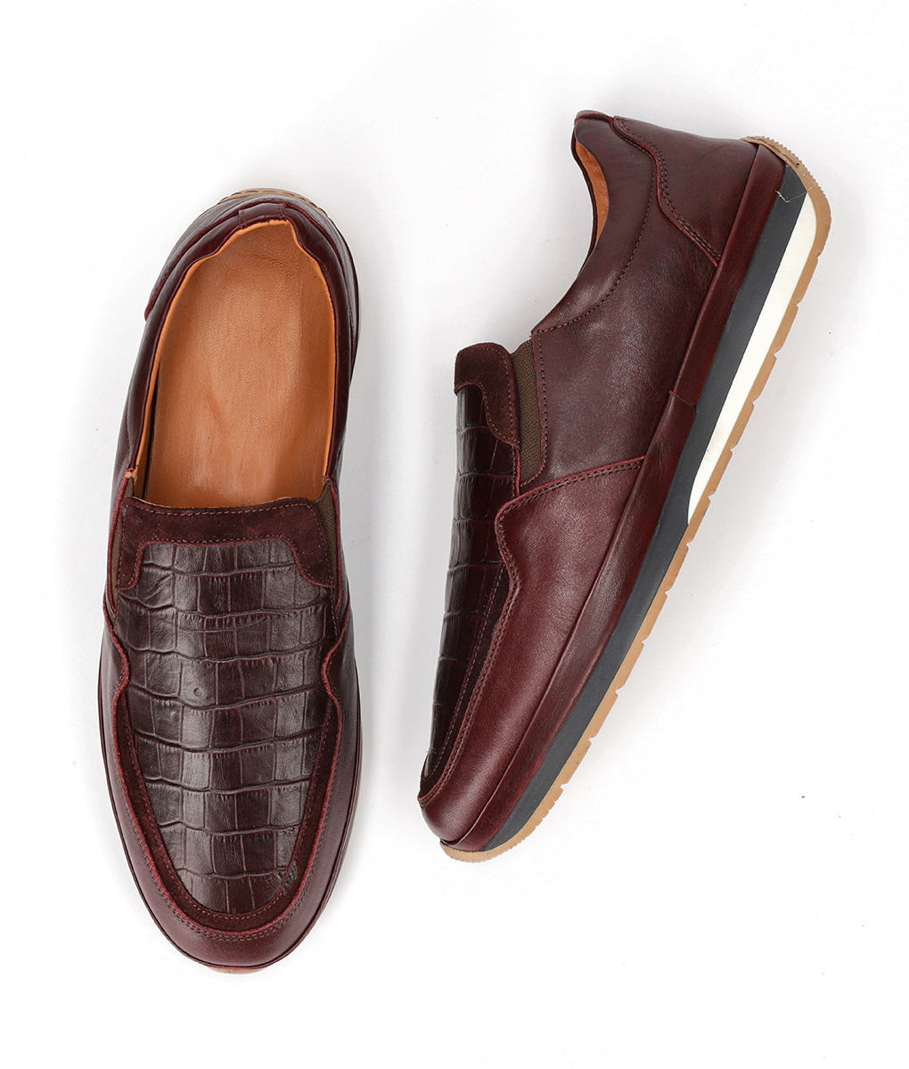 Harding Men's Maroon Leather Loafer Harding Men's Maroon Leather Loafer