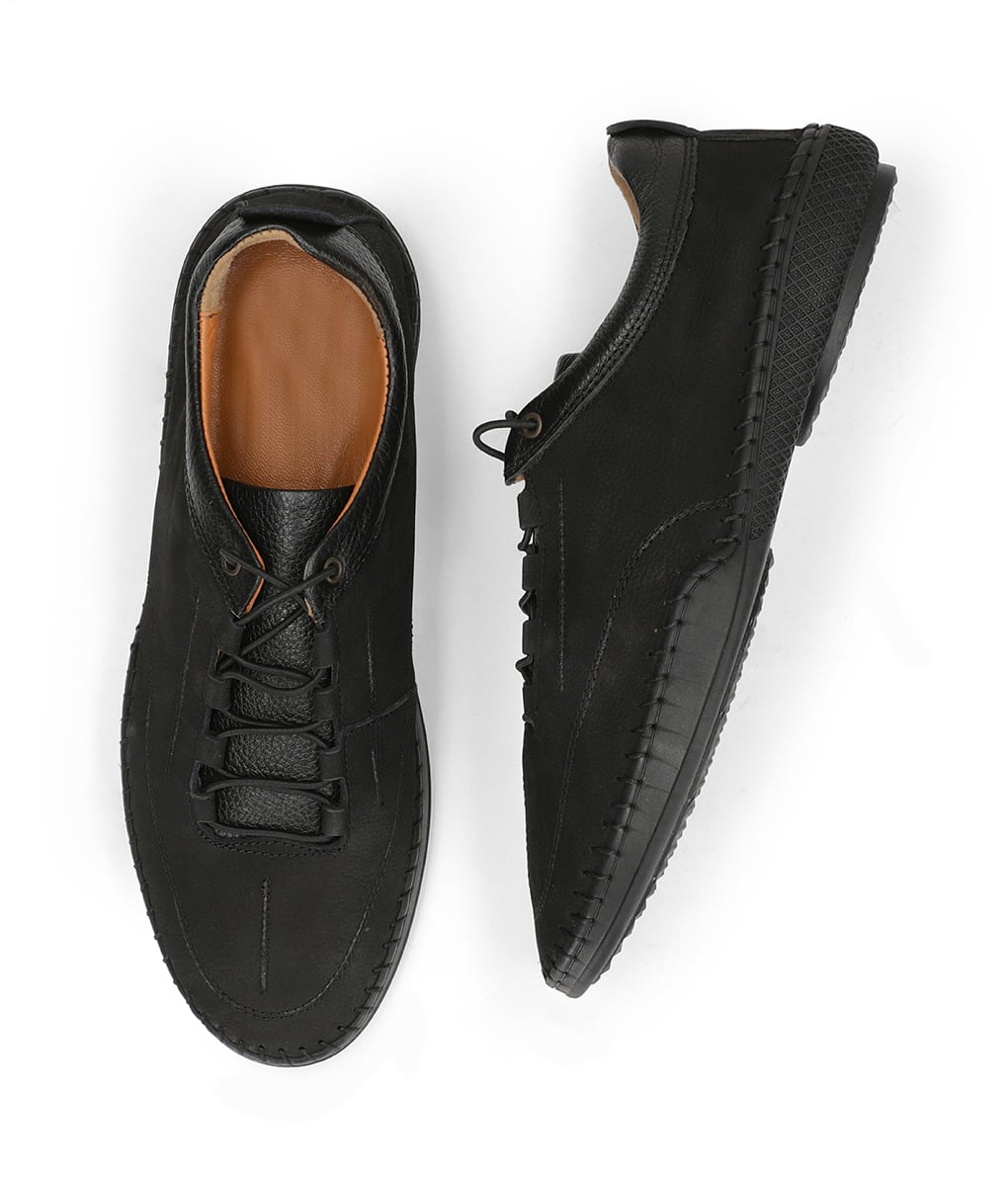 Arthur Mens Black Suede Leather Sneaker