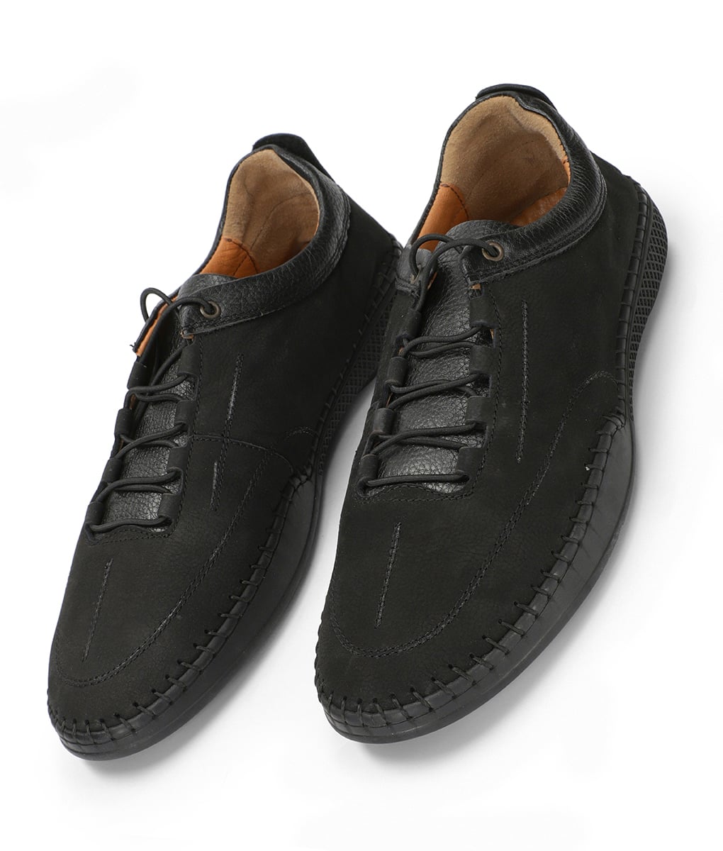 Men's Jet Black Leather Casual Sneakers