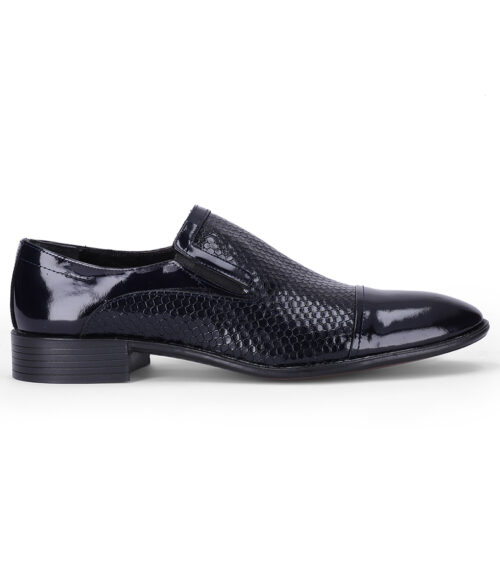Men's Navy Blue Leather Formal Slip-on Shoes
