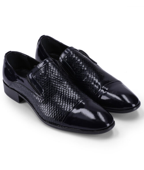 Men's Navy Blue Leather Formal Slip-on Shoes