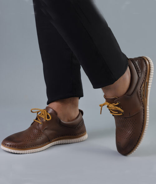 Men's Tan Leather Casual Brogues Shoes