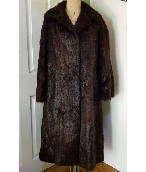 Mia Brown Faux Mink Fur Coat