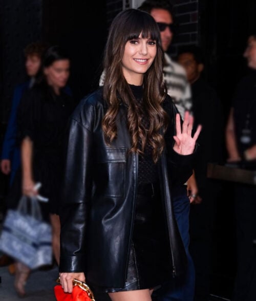 Nina Dobrev Leather Jacket