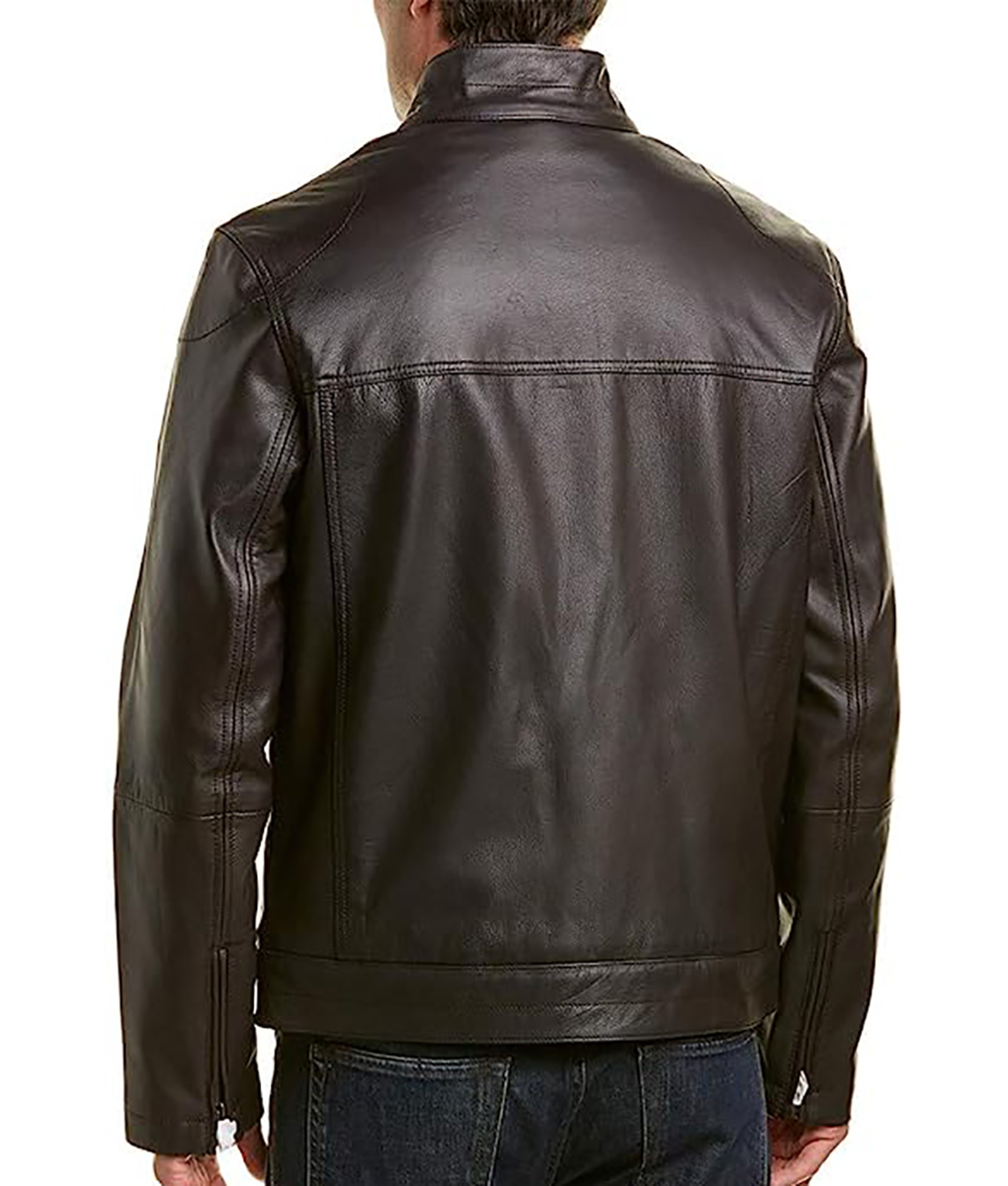 Parker Men's Brown Timeless Leather Trucker Jacket