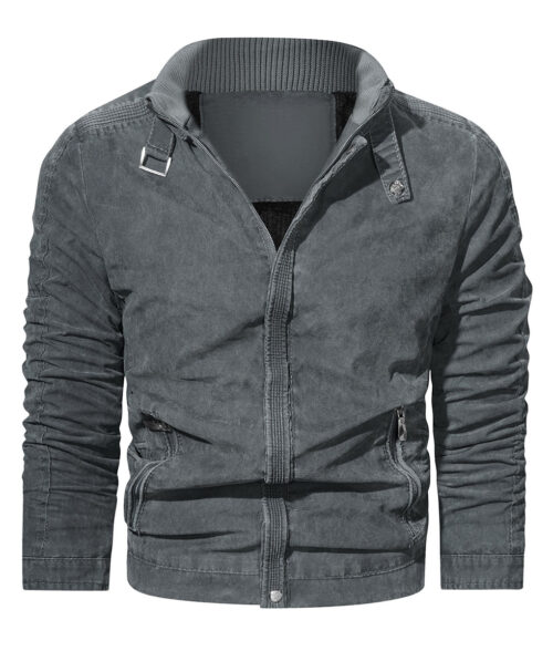 Paul Men's Gray Western Rider Suede Jacket