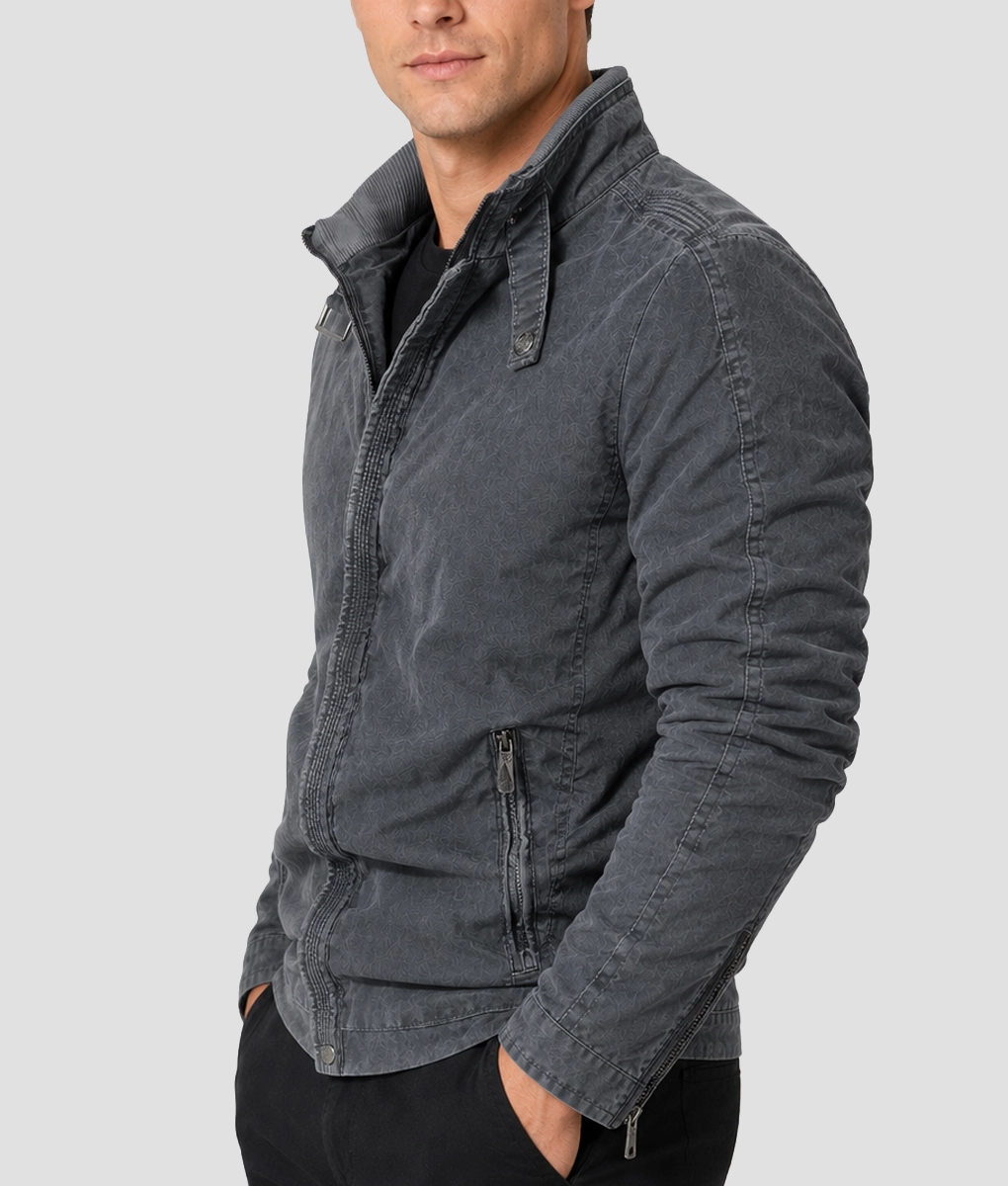 Paul Men's Gray Western Rider Suede Jacket - Side
