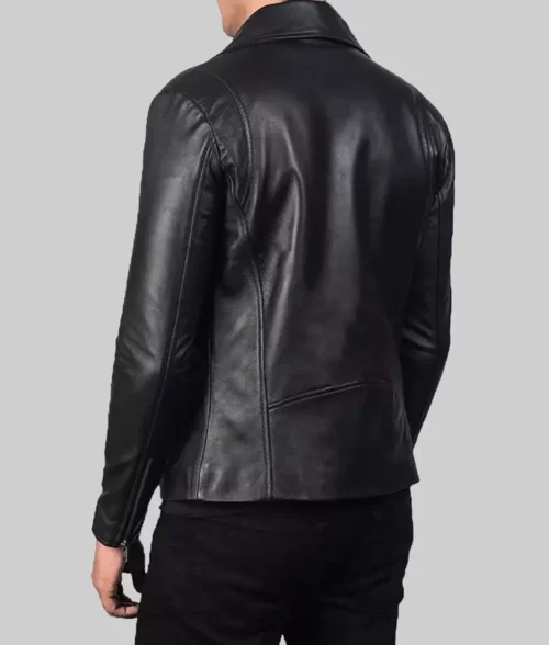 Rodney Men's Black Asymmetrical Leather Biker Jacket