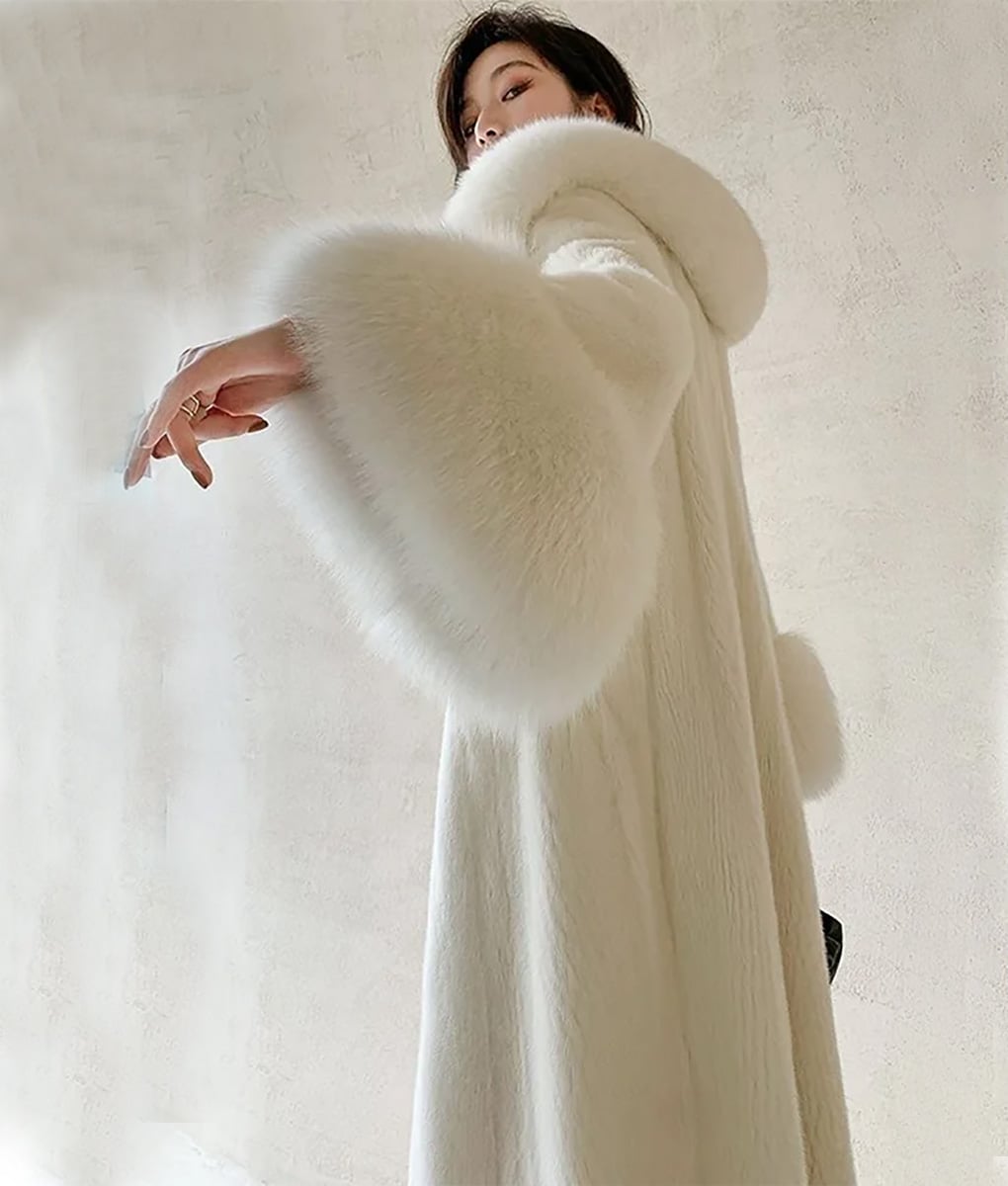 Zoey Pink Mink Fur Coat
