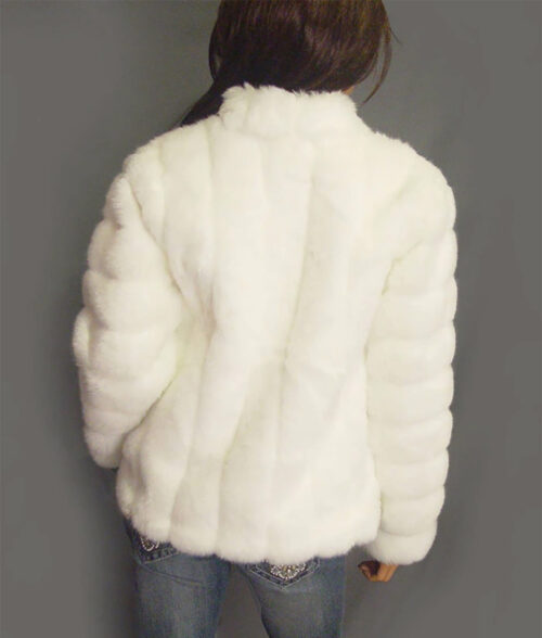 Skylar Faux Mink Fur White Coat