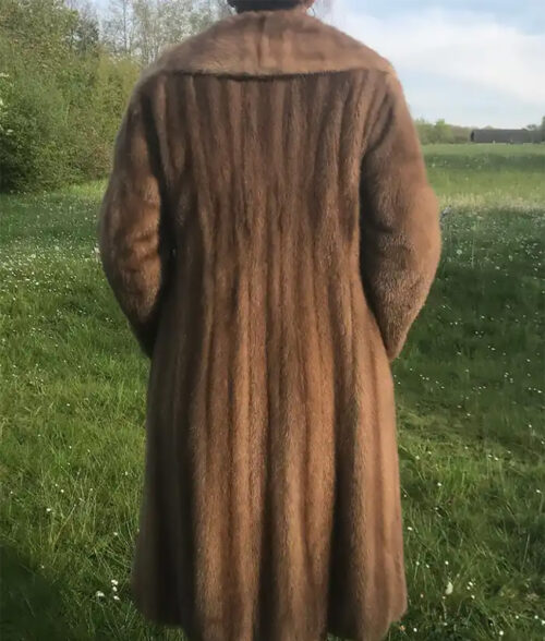 Sofia Brown Faux Mink Fur Long Coat