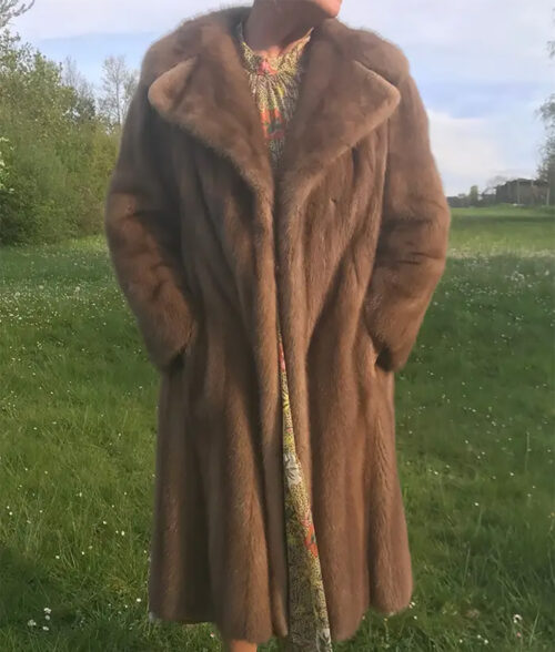 Sofia Brown Faux Mink Fur Long Coat