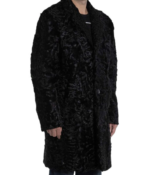 Travis Black Lamb Fur Coat