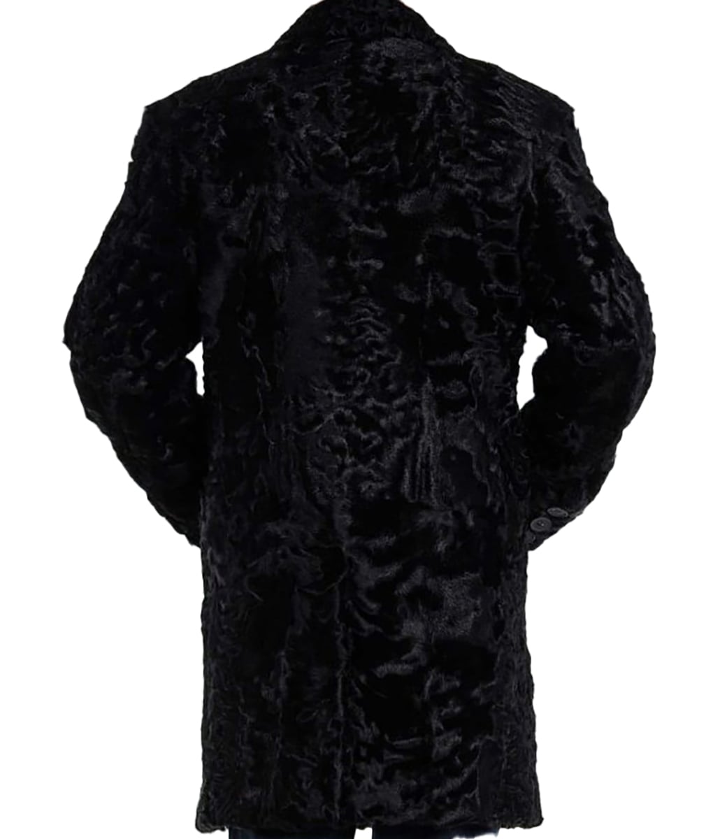 Travis Black Lamb Fur Coat