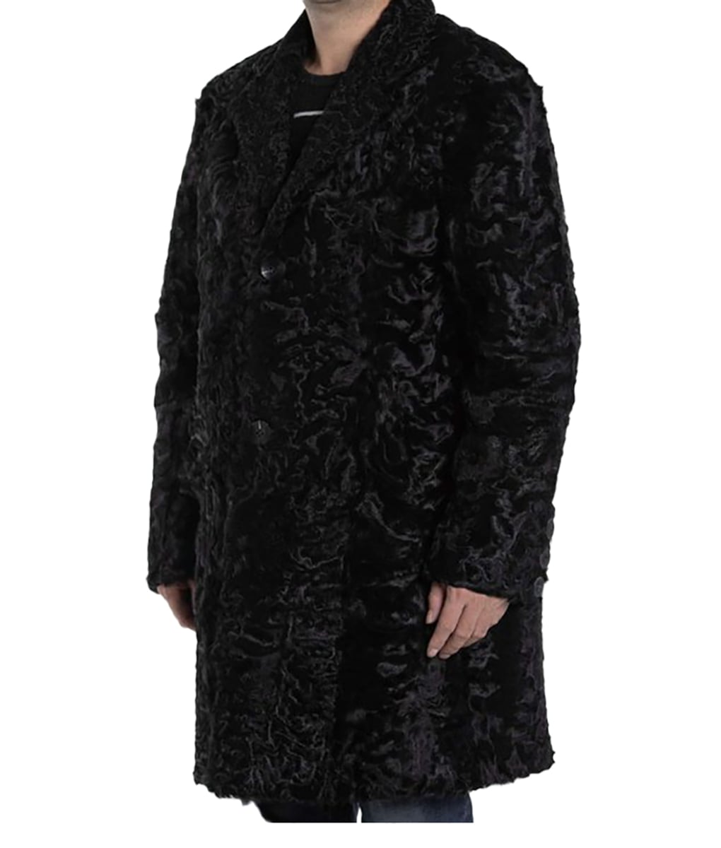 Travis Black Lamb Fur Coat