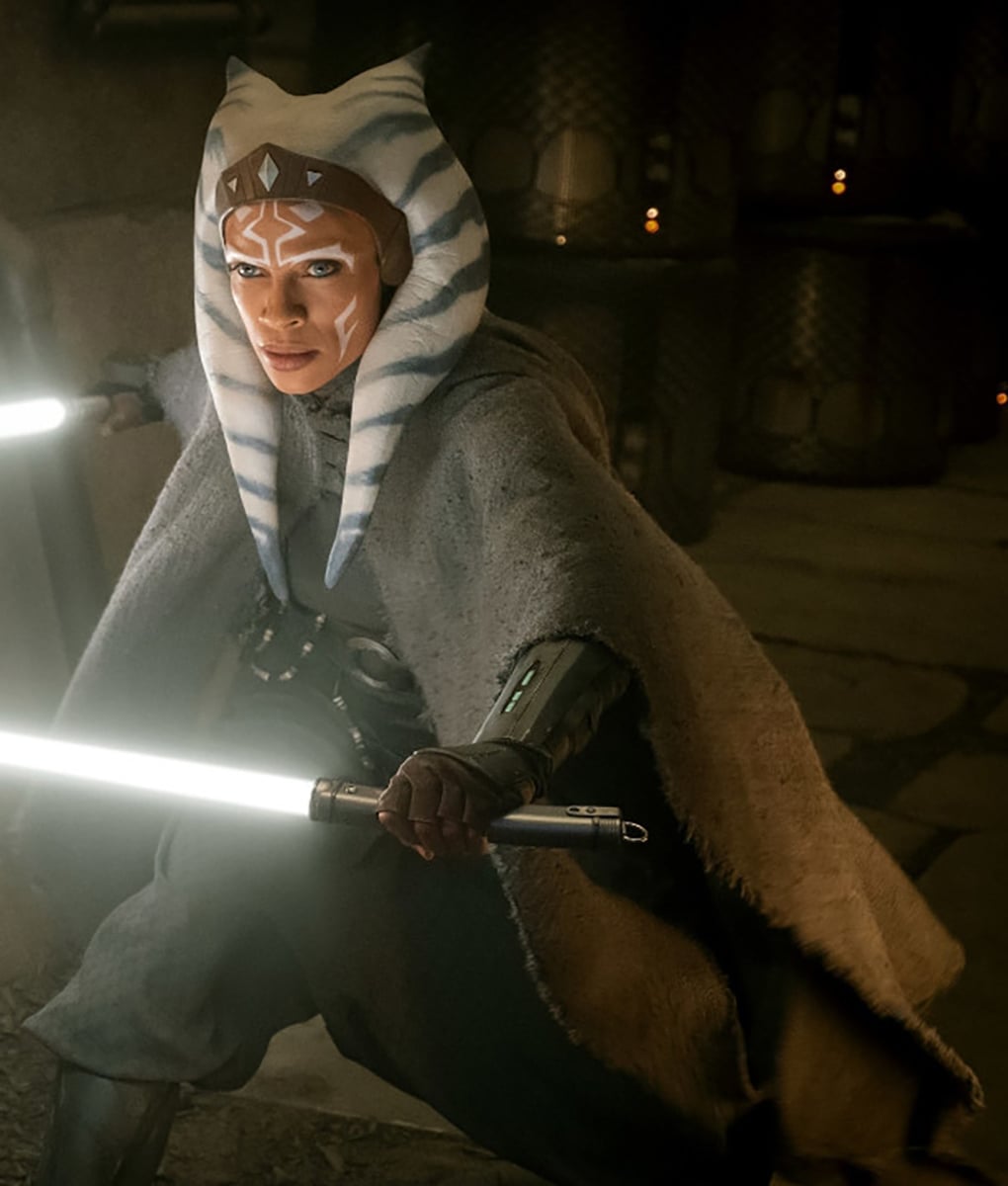 Rosario Dawson Ahsoka Grey Cloak - Rosario Dawson Ahsoka Disney Star Wars Cloak | Women's Wool Cloak - Front View