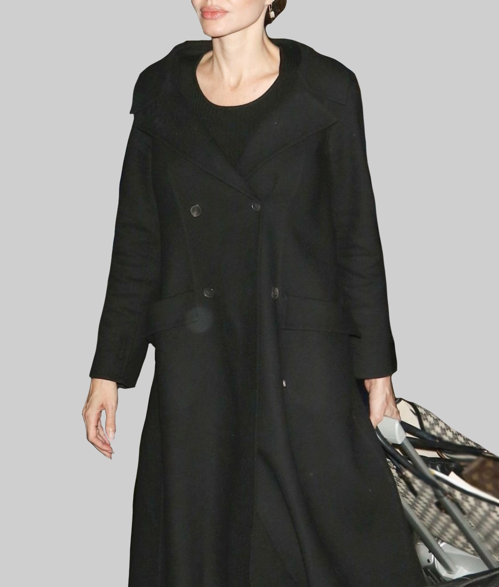 Angelina Jolie Black Trench Coat