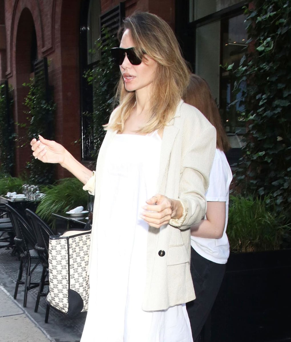 Angelina Jolie White Corduroy Blazer
