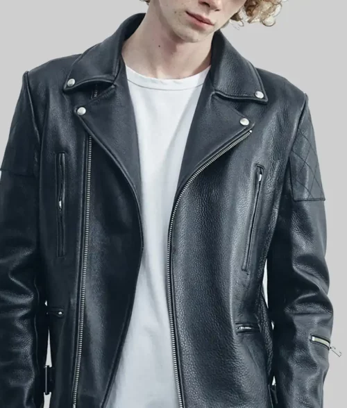 BTS Jimin Black leather Jacket