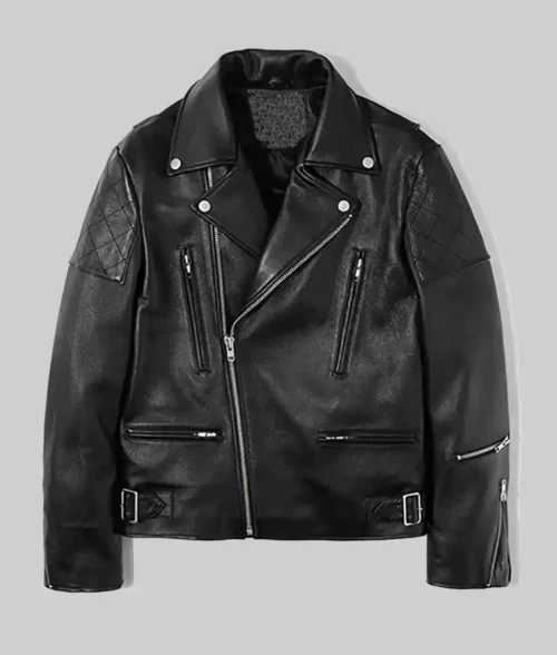BTS Jimin Black leather Jacket