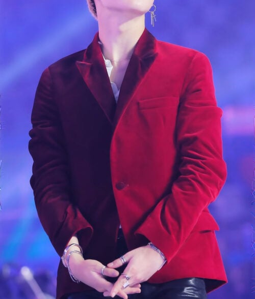 BTS Jimin Burgundy Blazer