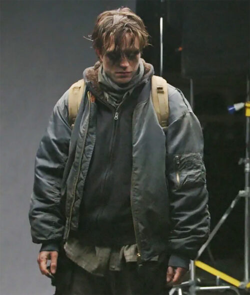 Robert Pattinson Bomber Jacket The Batman - The Batman Bruce Wayne Jacket | Men's Leather Jacket - Front View