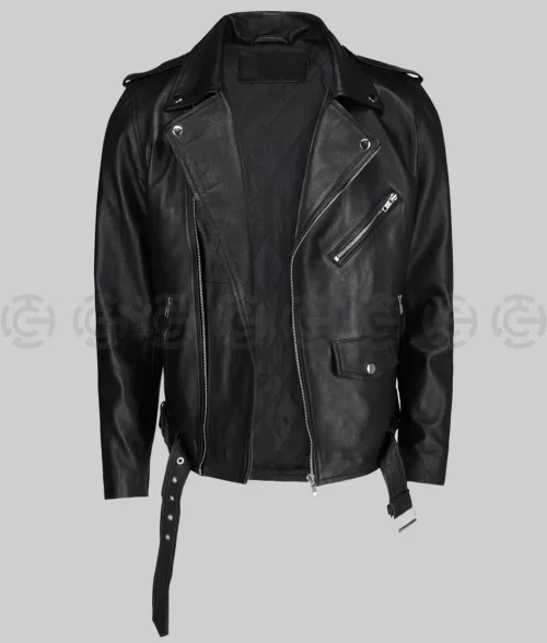Bruno Mars Black Leather Biker Jacket
