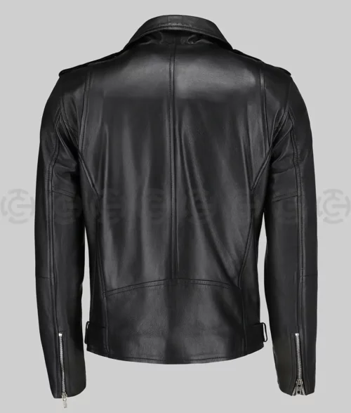 Bruno Mars Black Leather Biker Jacket