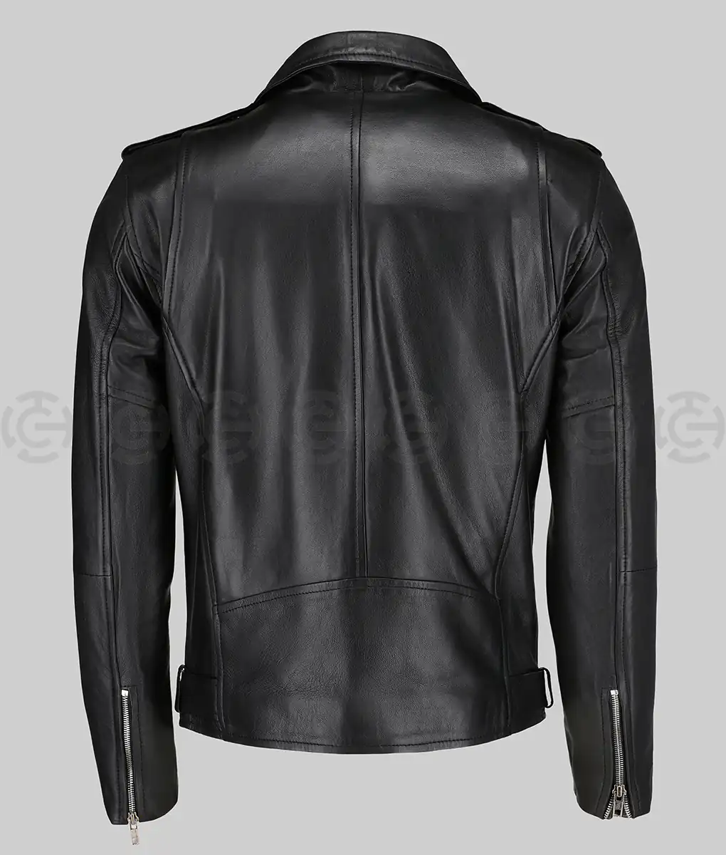 Bruno Mars Black Leather Biker Jacket