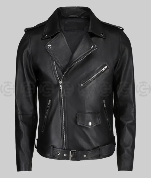 Bruno Mars Black Leather Biker Jacket
