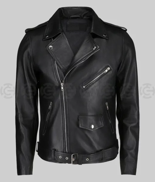 Bruno Mars Black Leather Biker Jacket