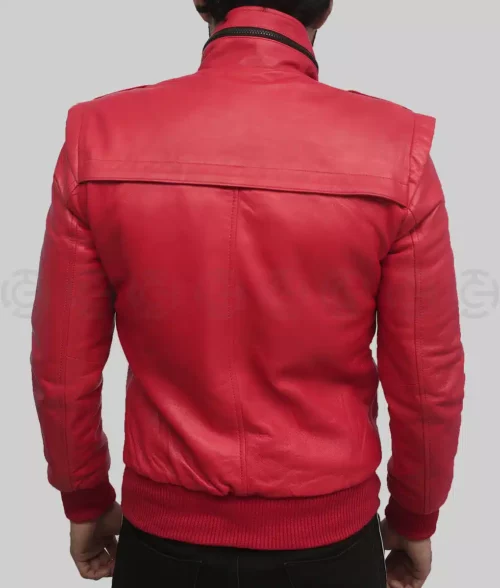 Cobra Kai Red Jacket - Cobra Kai Red Leather Jacket - Back View