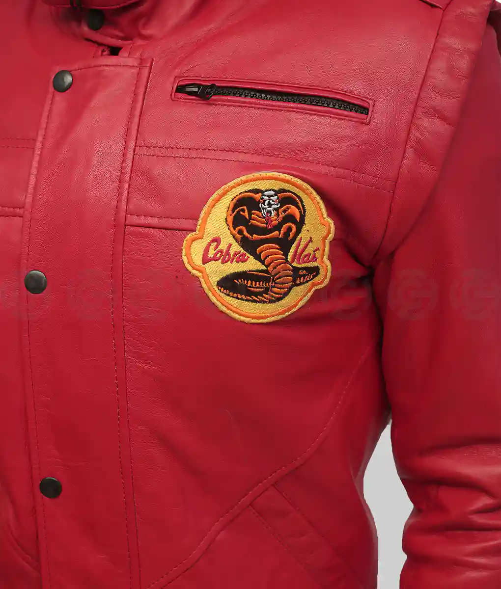 Cobra Kai Red Jacket - Cobra Kai Red Leather Jacket - Pocket View