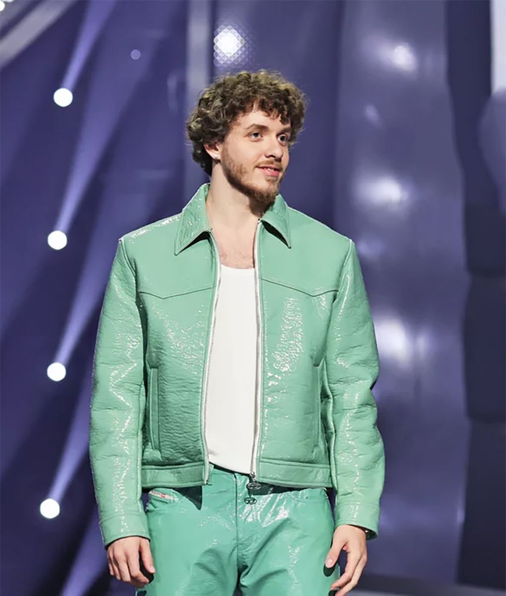 MTV Award Jack Harlow Green Leather Jacket