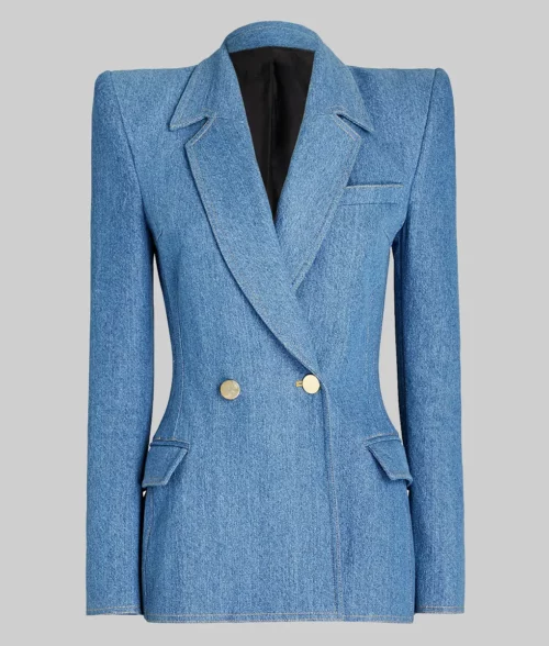 Jessica Alba Blue Denim Blazer
