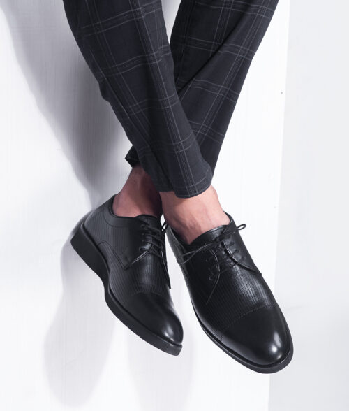 Peter Mens Black Leather Brogue Derby Shoe