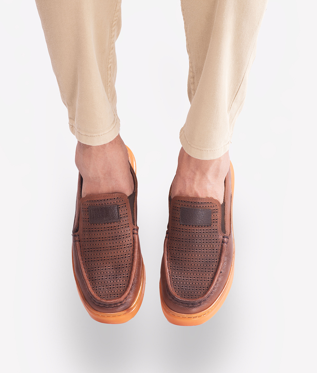 George Mens Brown Leather Loafer