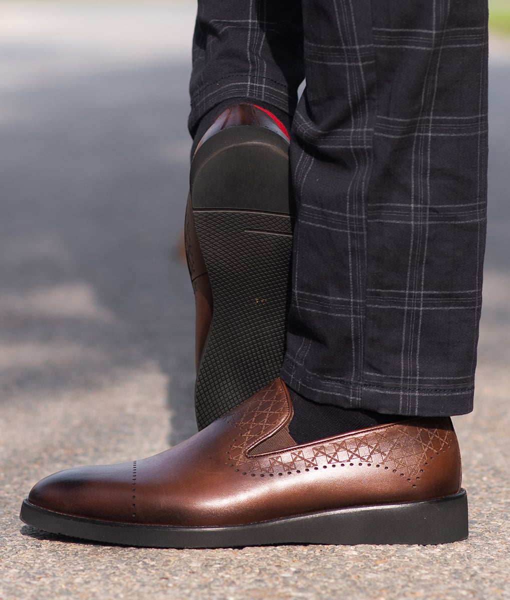 Men's Brown Leather Formal Dress Shoes