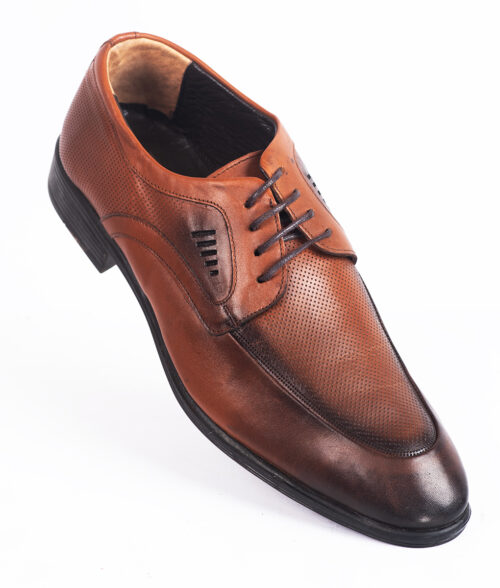 Ruther Men's Brown Leather Brogue Derby Shoe Ruther Men's Brown Leather Brogue Derby Shoe
