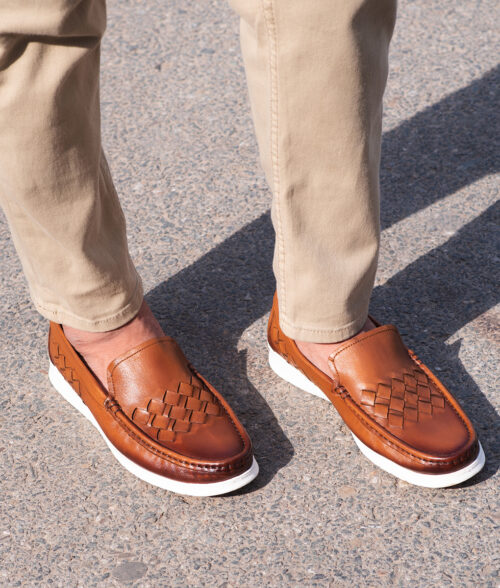 Men's Brown Leather Slip-on Loafers