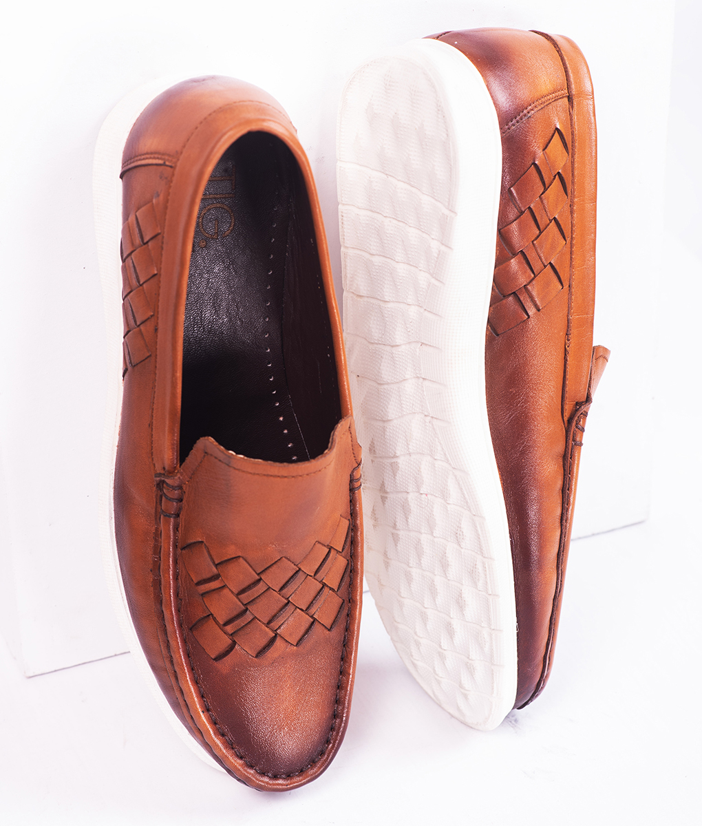 Andrew Mens Brown Leather Loafer