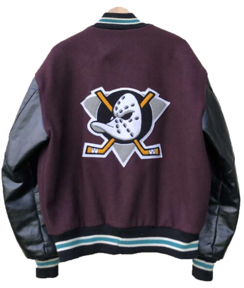 Mighty Ducks Burgundy Varsity Jacket