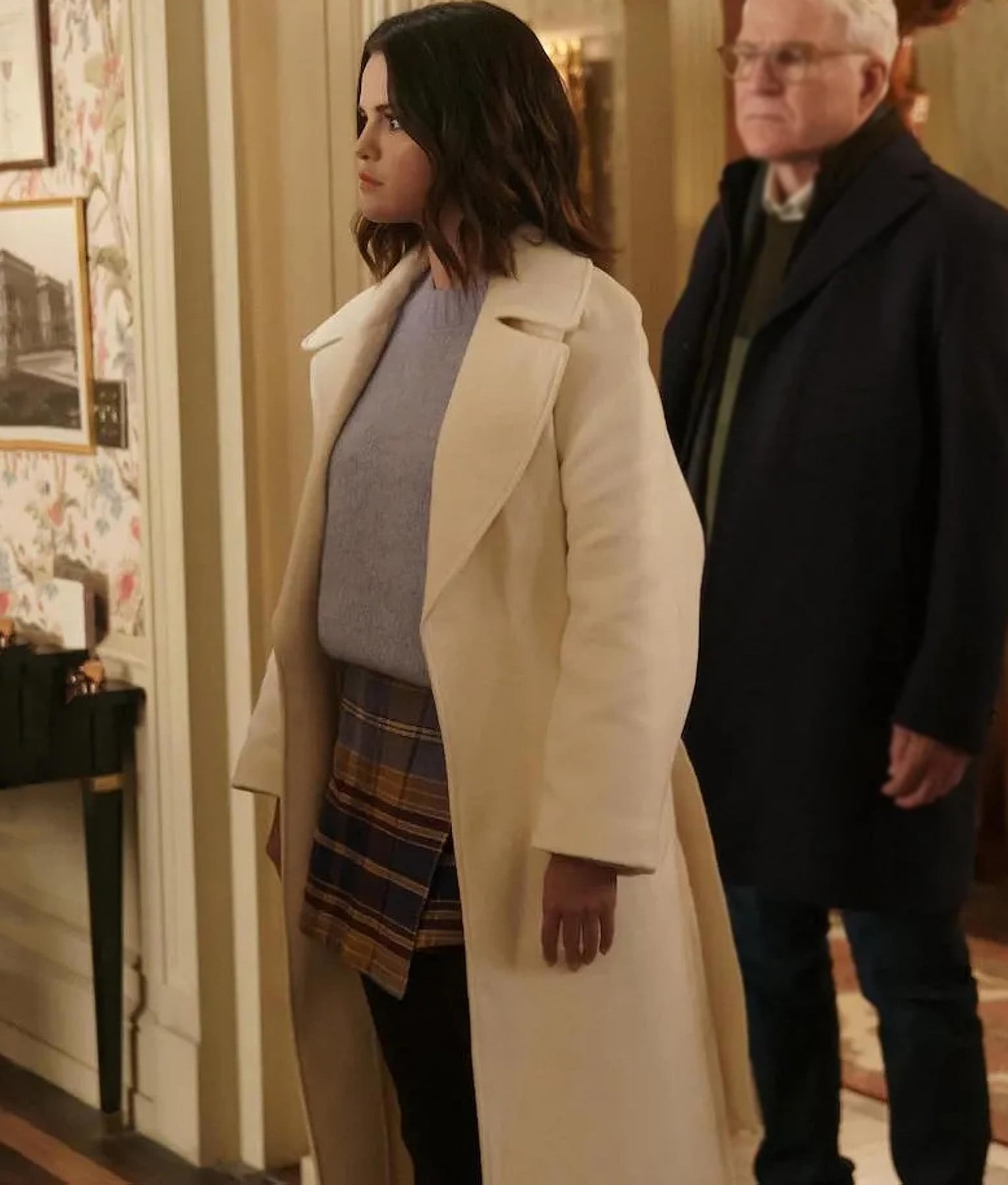 Only Murders in the Building Selena Gomez White Coat