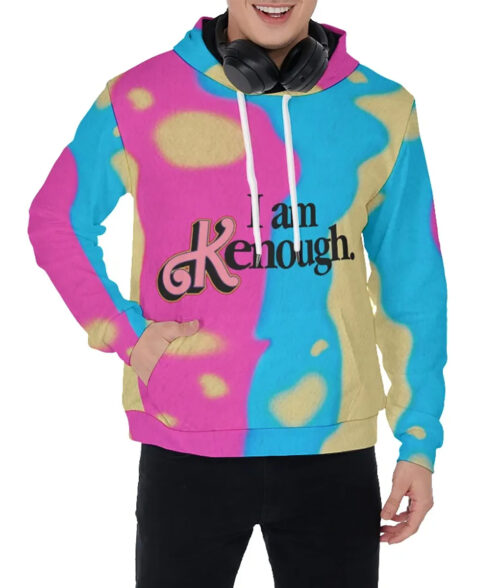 Ken Barbie 2023 Ryan Gosling Multicolor Hoodie - Ken Barbie I am Kenough Hoodie | Men's Fleece Hoodie - Front View