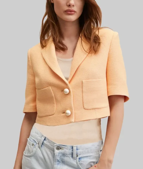 Who Is Erin Carter Peach Crop Blazer