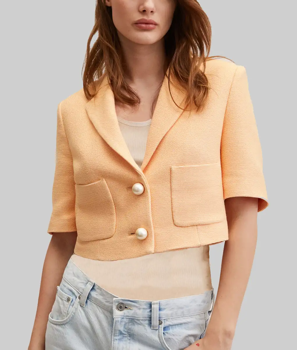 Who Is Erin Carter Peach Crop Blazer
