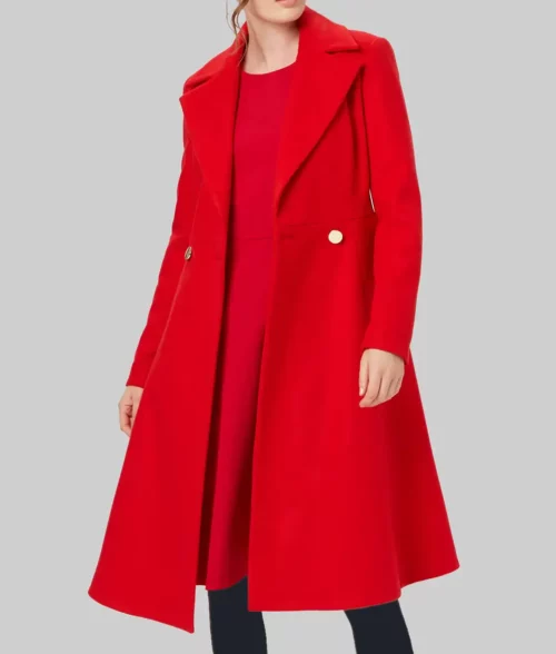 A Merry Scottish Christmas Lacey Chabert Red Coat-Side View