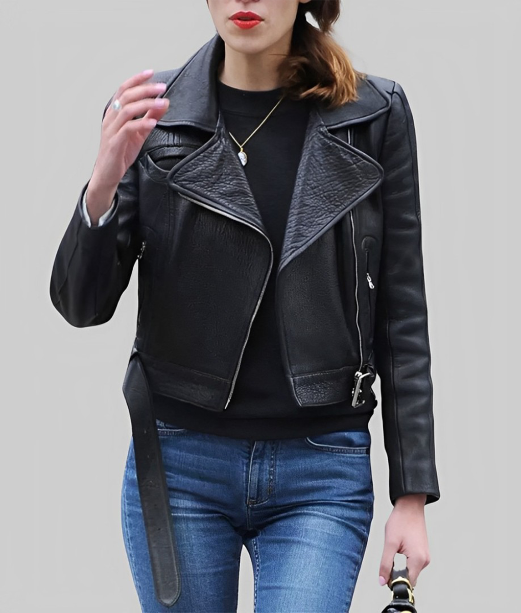 Alexa Chung Black Biker Jacket The Leather City